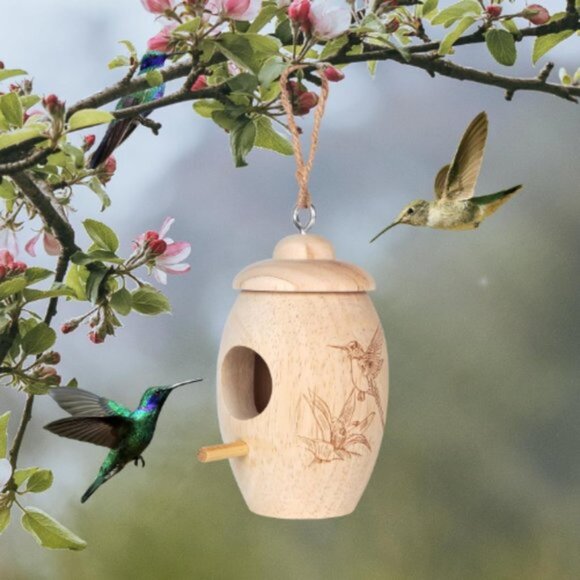 Wooden Hummingbird House for Outside Nesting - Picture 6 of 10